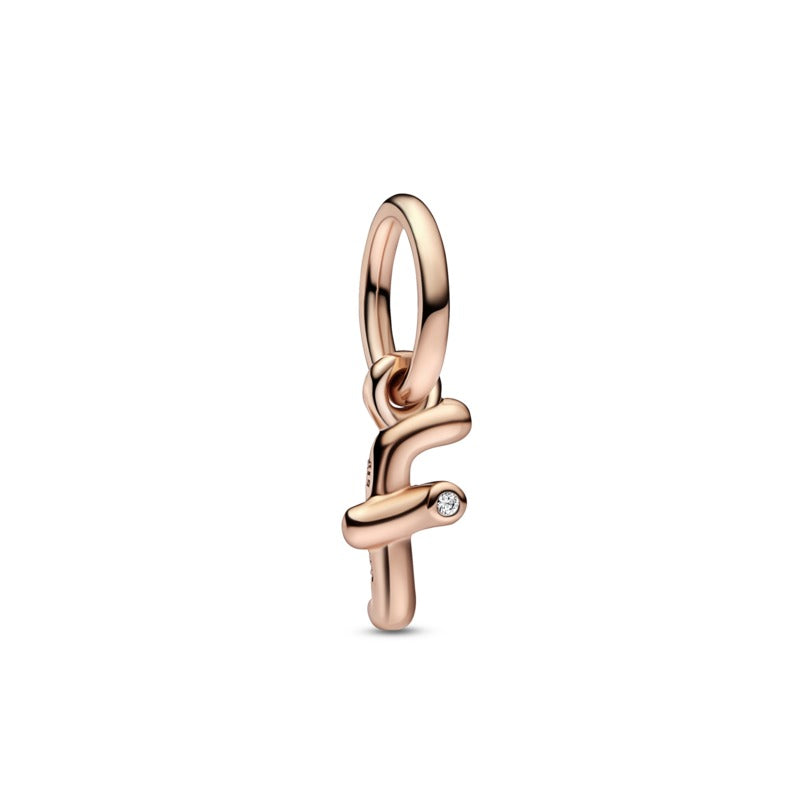 Charm Lettera F Rosè