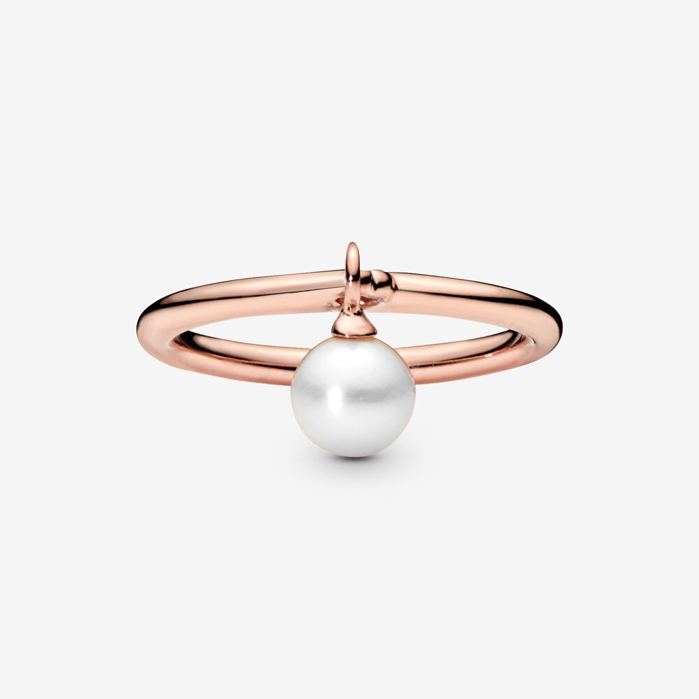 Anello Pandora Perla Pendente Rosè.      187525P