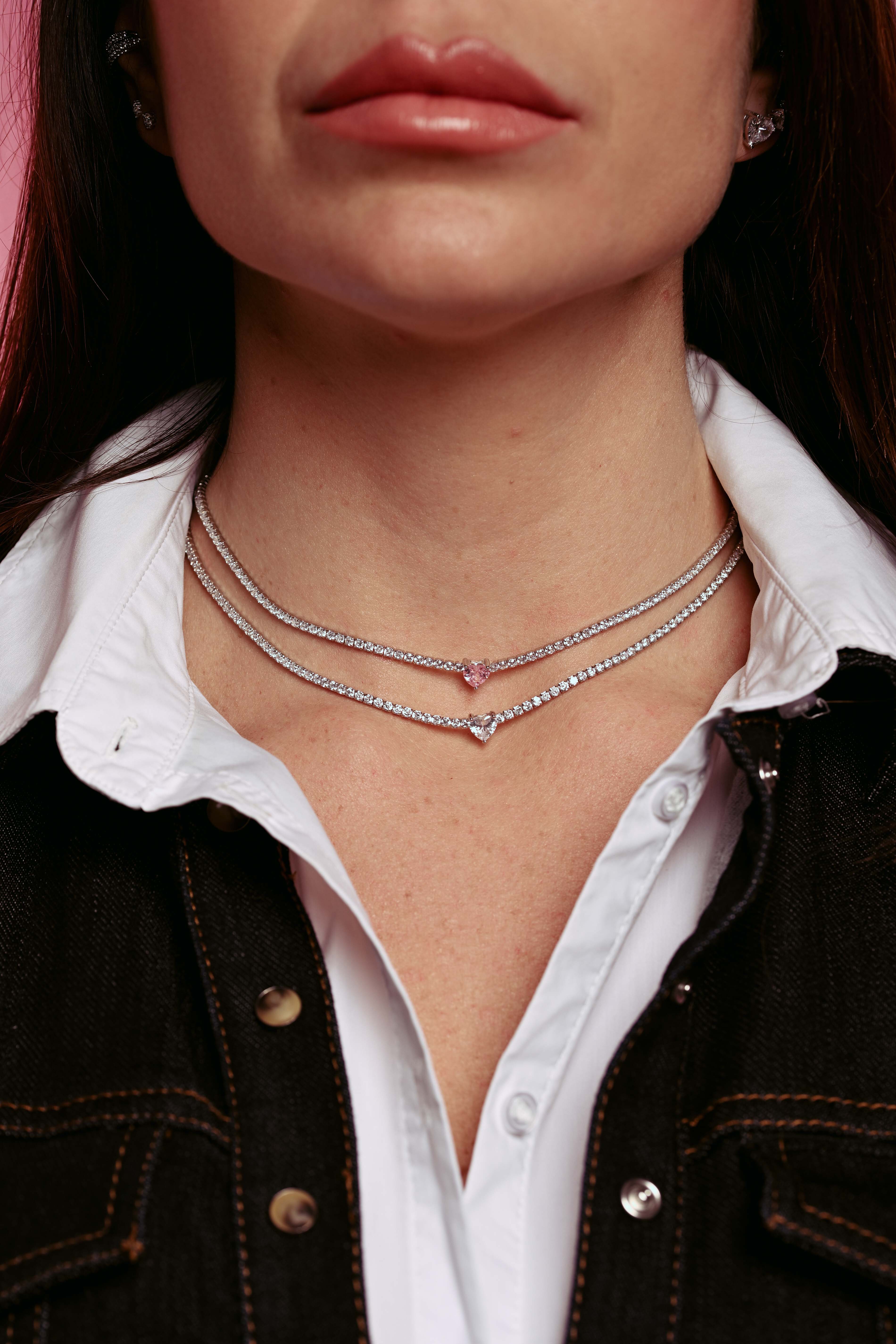 Girocollo Tennis con cuore centrale