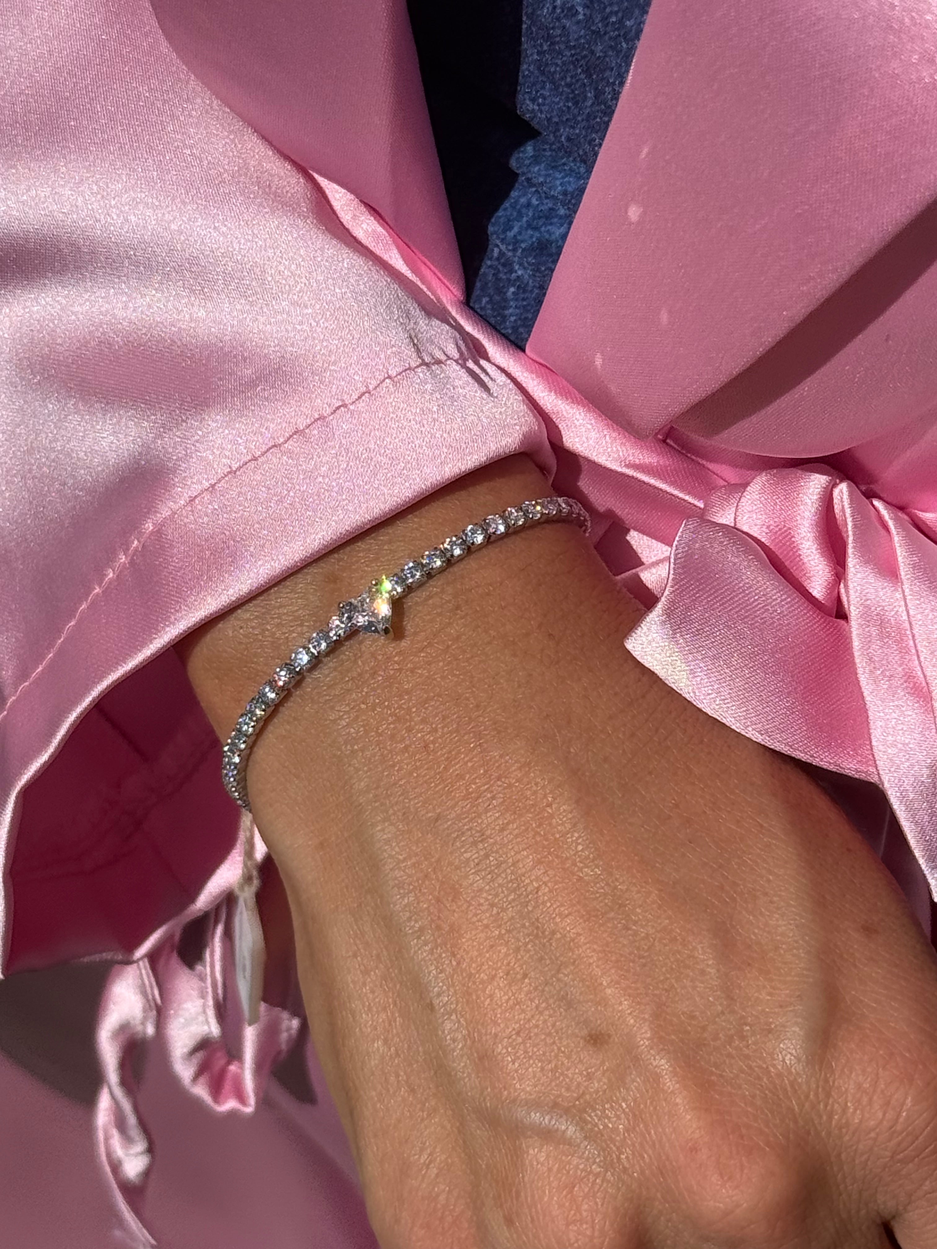 Bracciale Tennis con Cuore Centrale