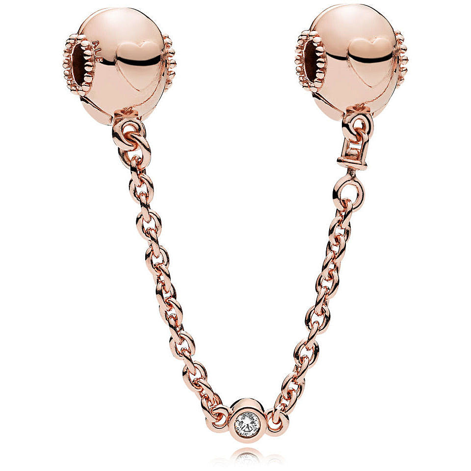 Catena Sicurezza Pandora Cuori Rosè.       787636CZ