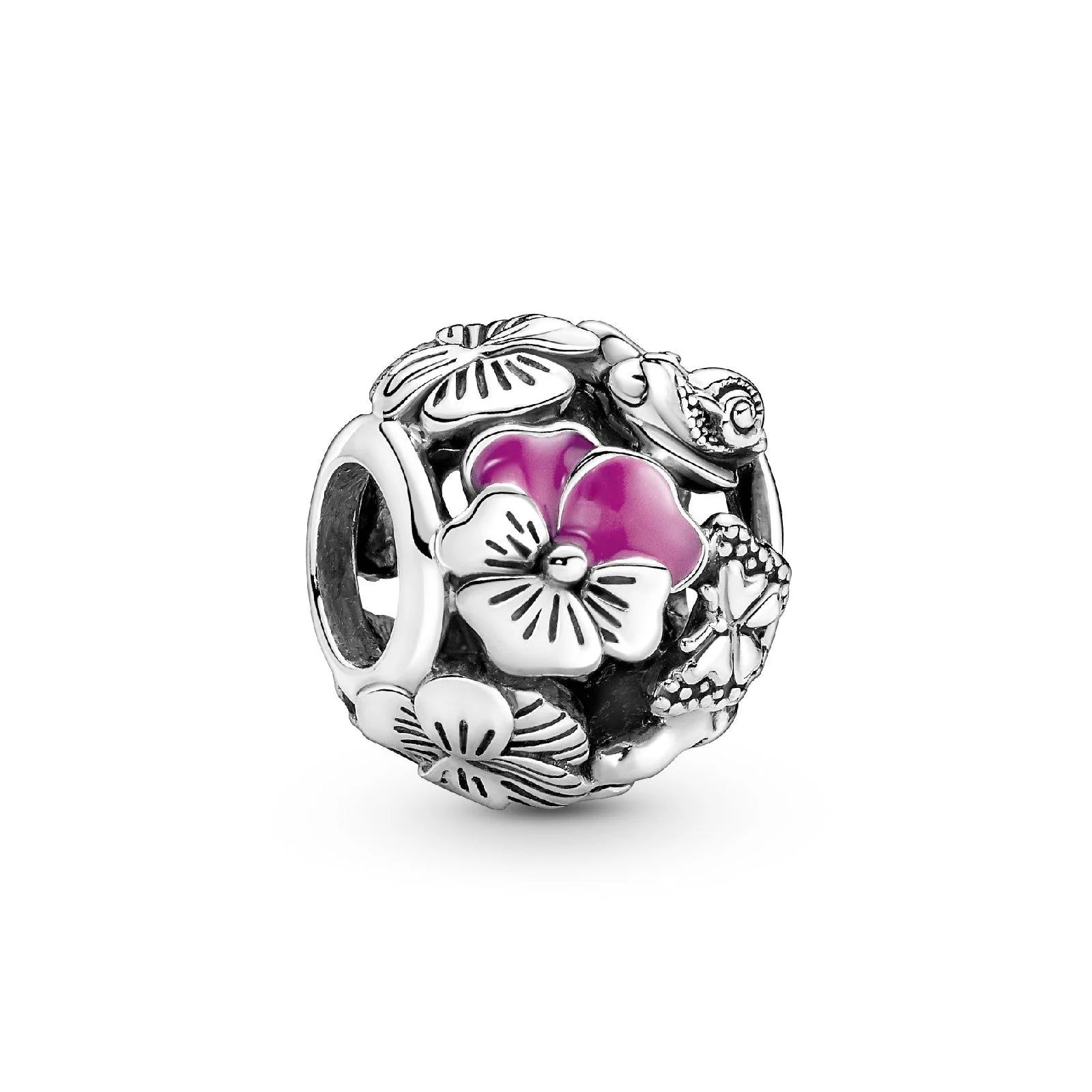 Charm Pandora Openwork Viole del Pensiero.      790759C01