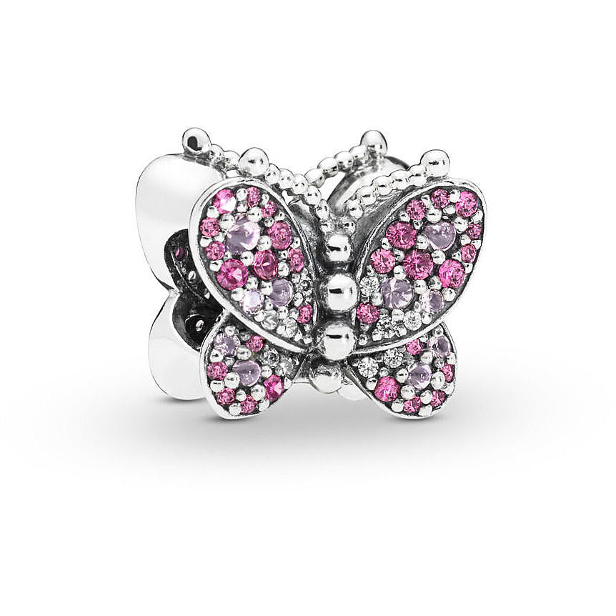 Charm Farfalla Rosa Scintillante.    797882NCCMX