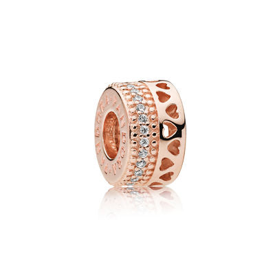 Charm Pandora Distanziatore Cuori Rosè.     787415CZ