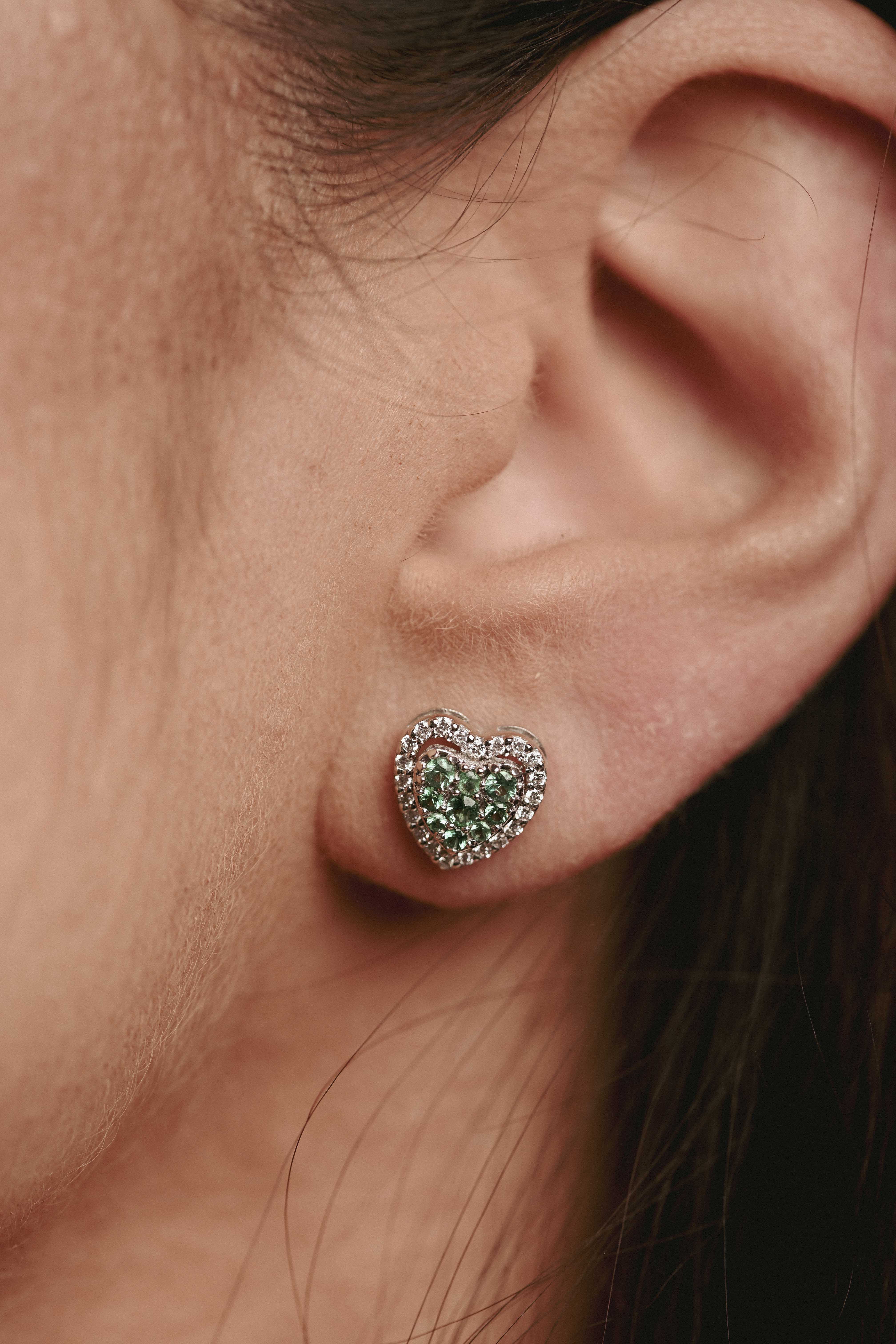 Orecchini Cuore Green