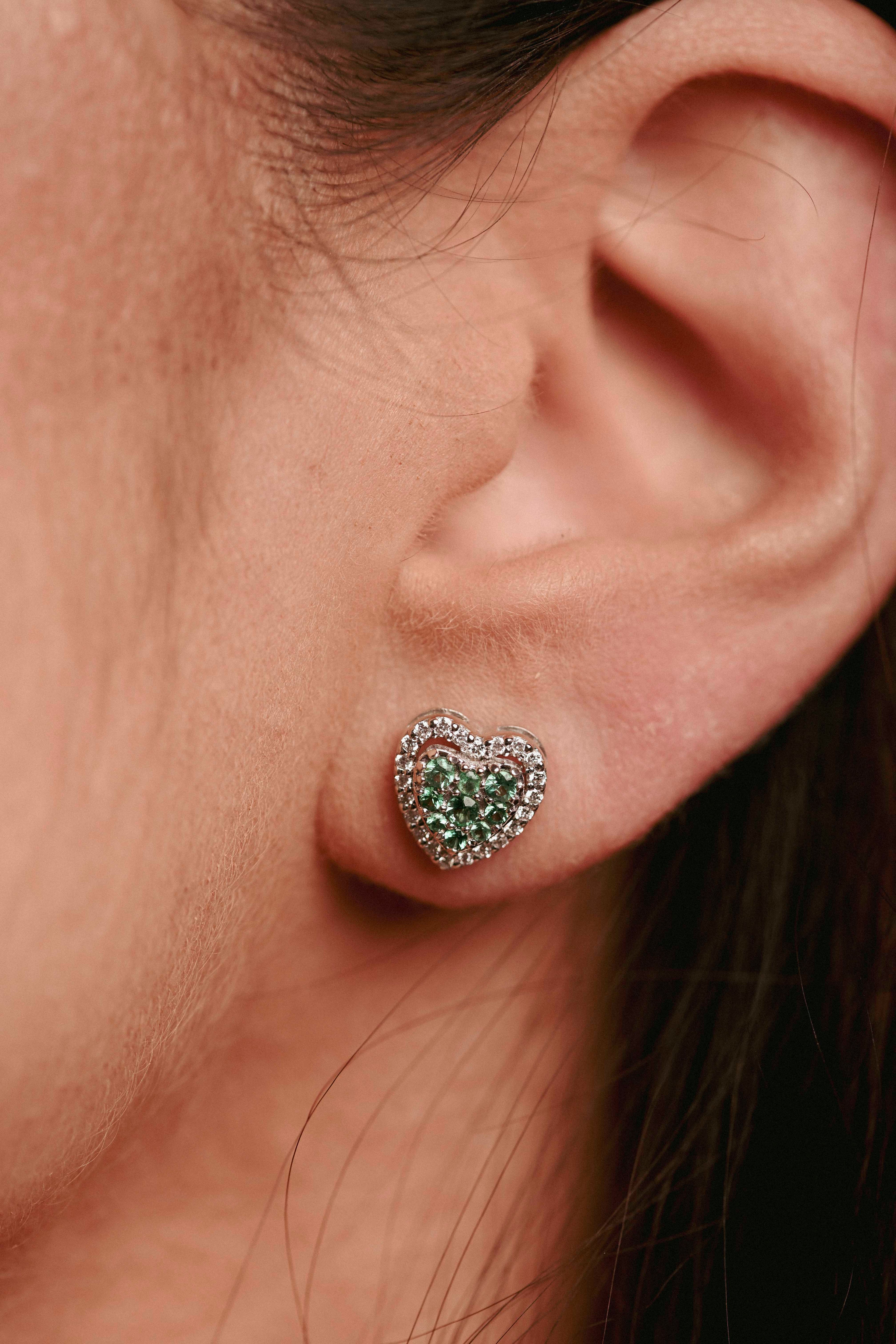 Orecchini Cuore Green