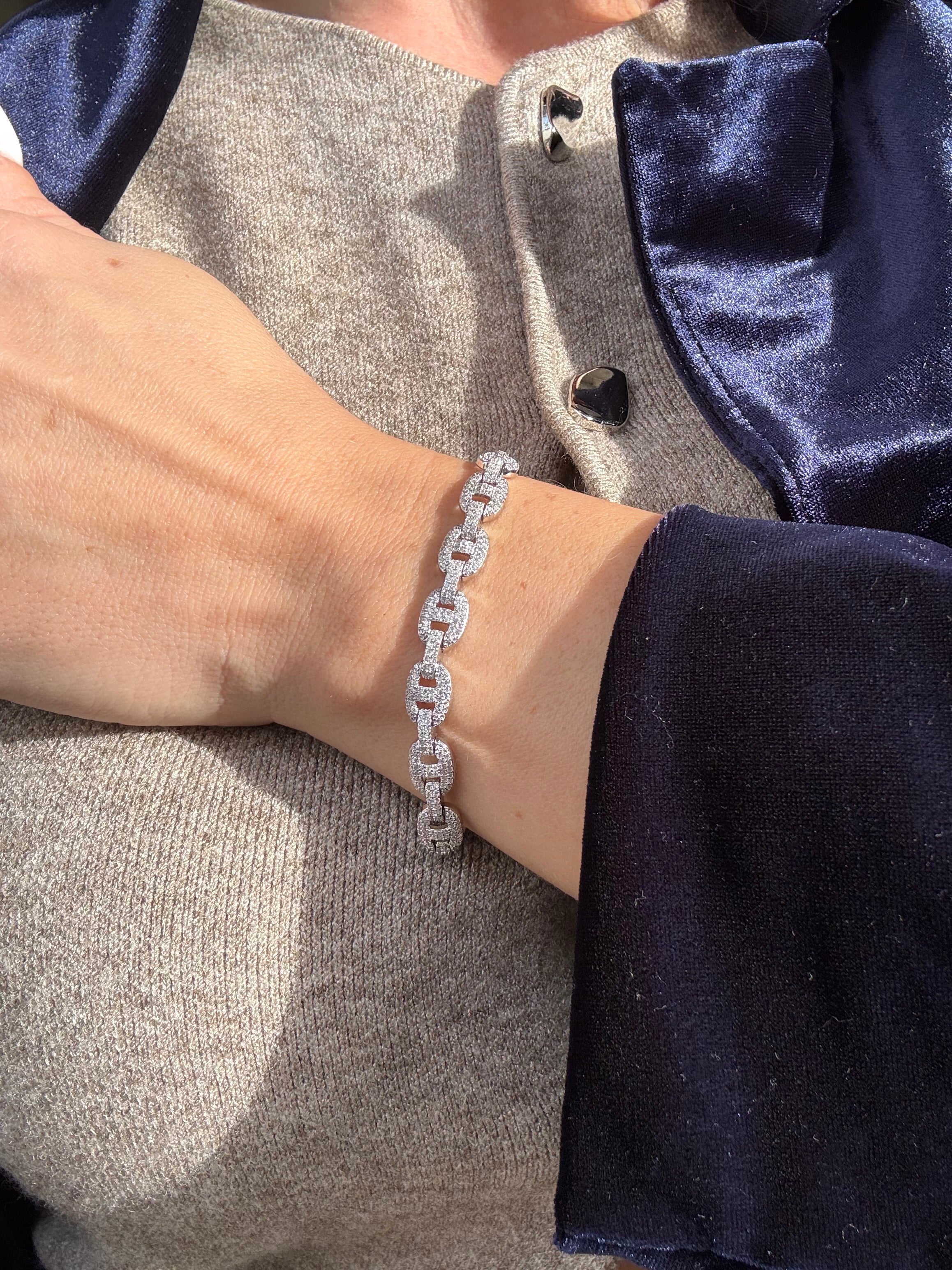 Bracciale Maglia Marina Pavè