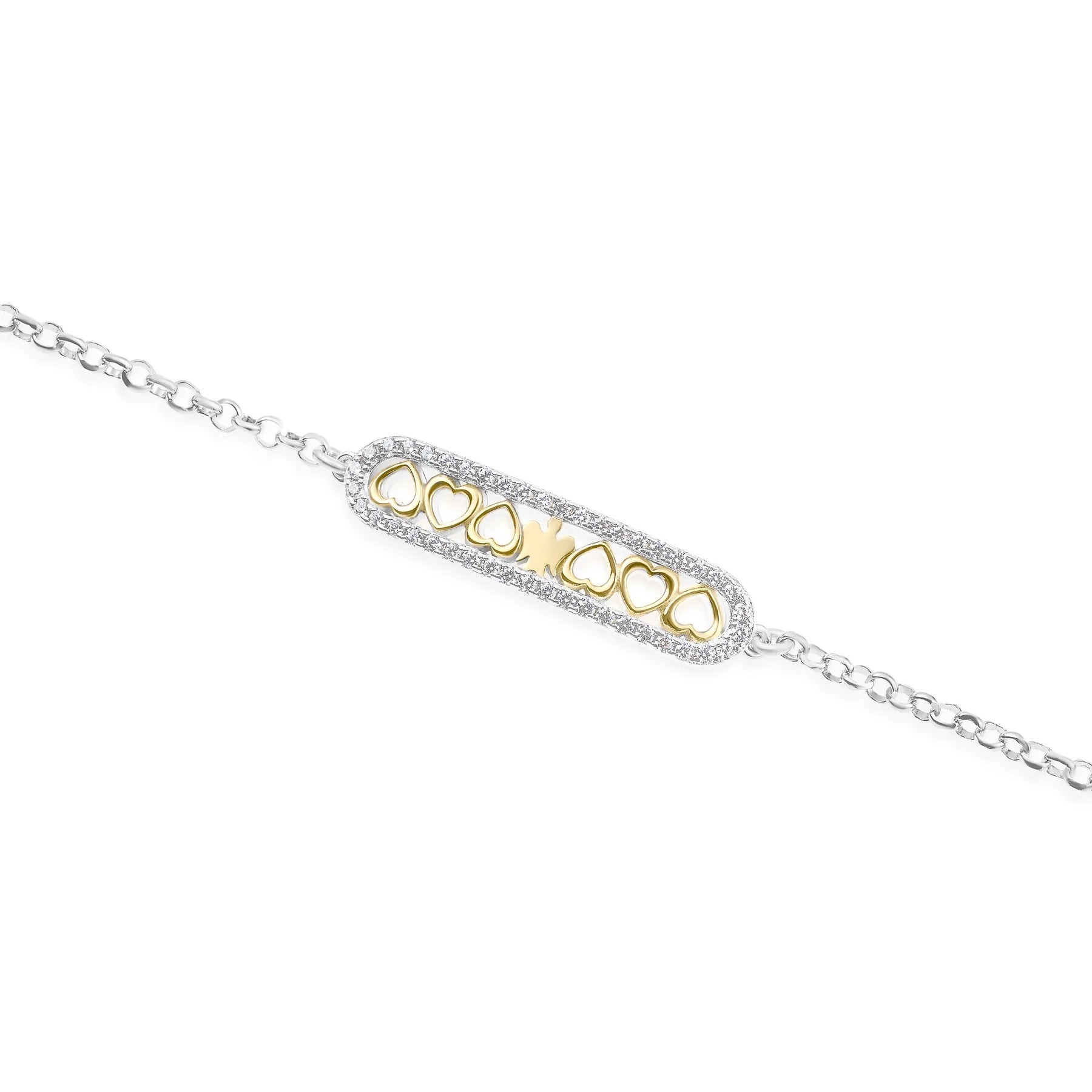 Bracciale Angelo Dorato, Cuori & Zirconi.    GIA463