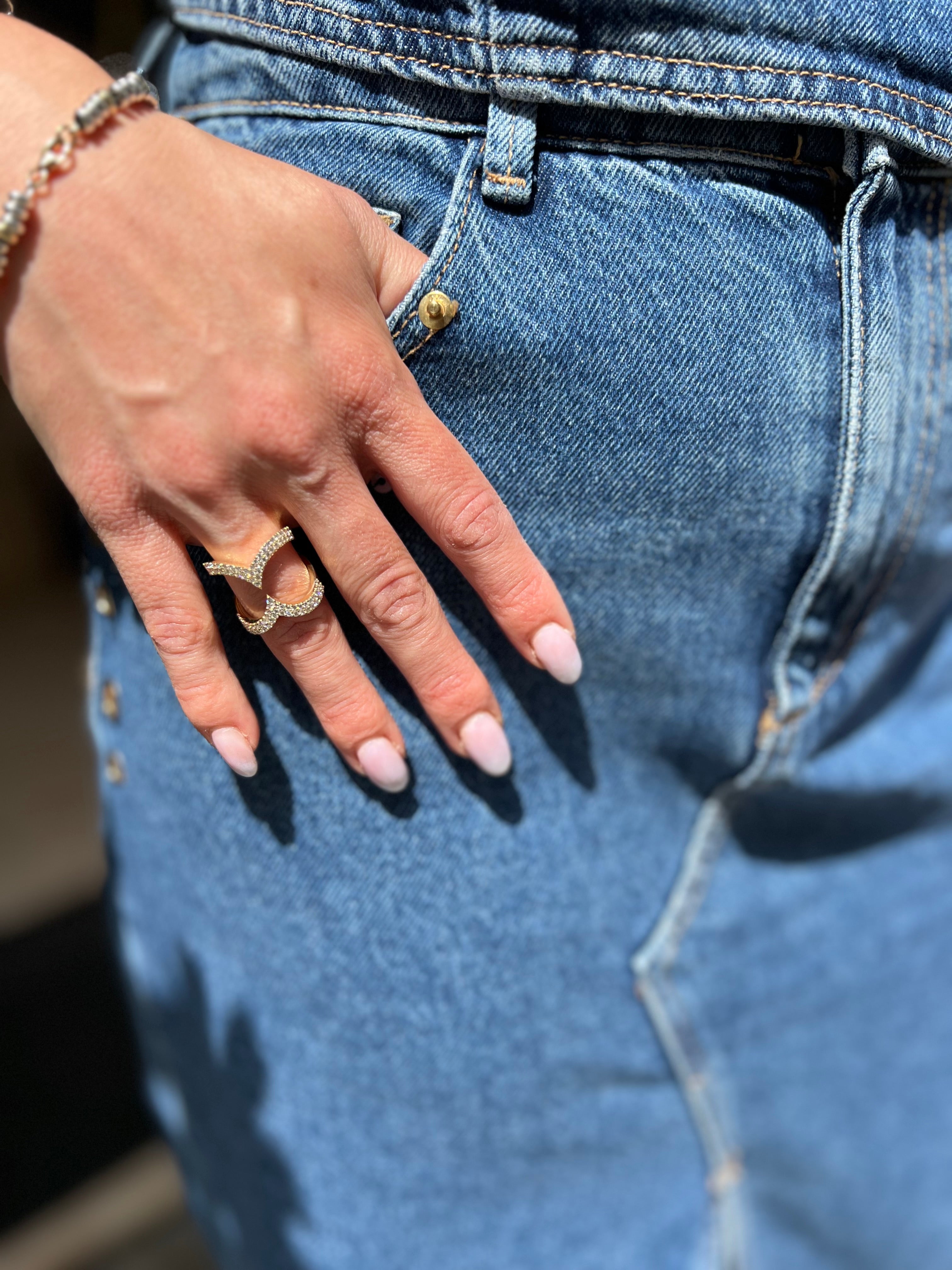 Anello Love Doppio Cuore in Oro 18kt & Diamanti