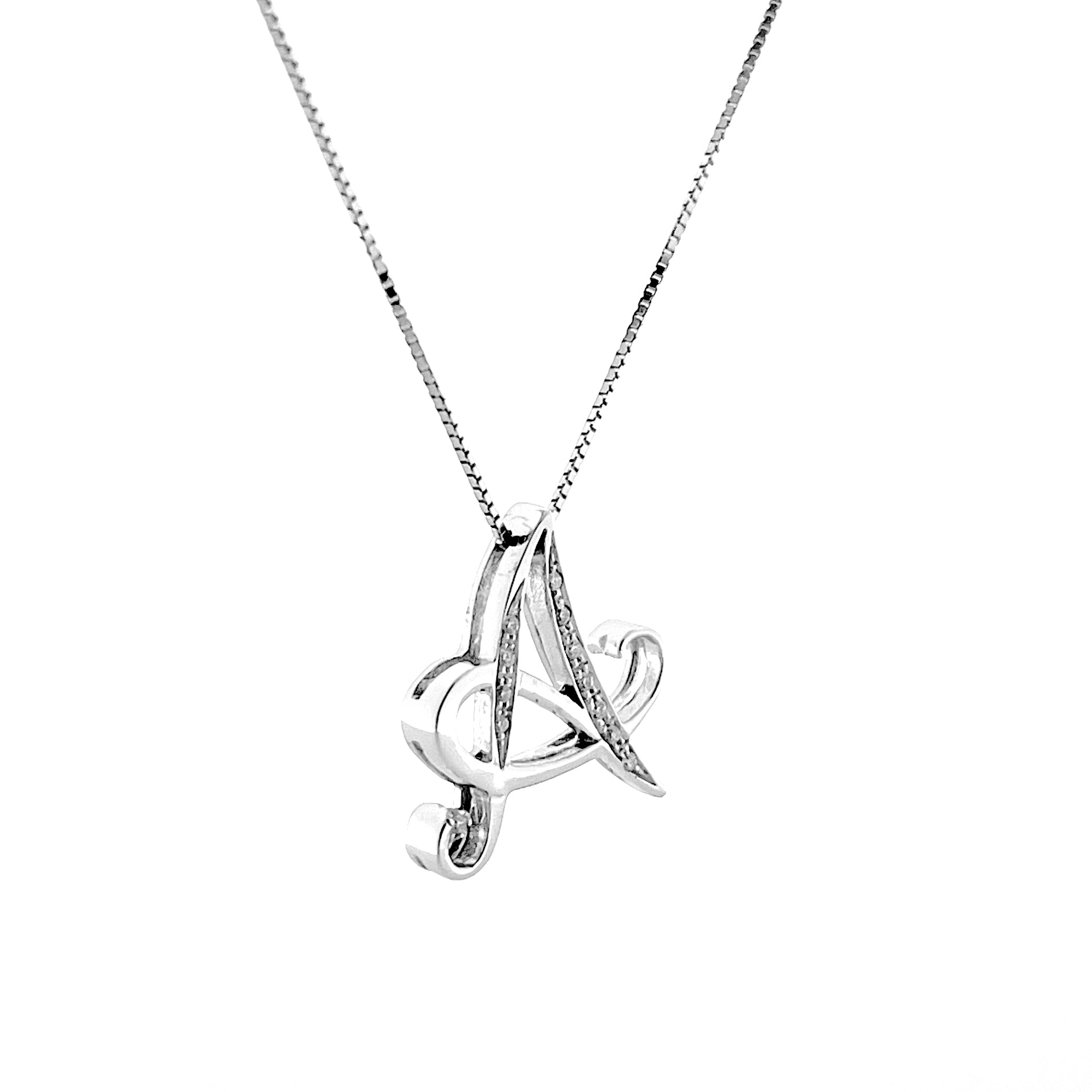 Alfabeto Brasile, Collana Lettera A Oro 18kt & Diamanti