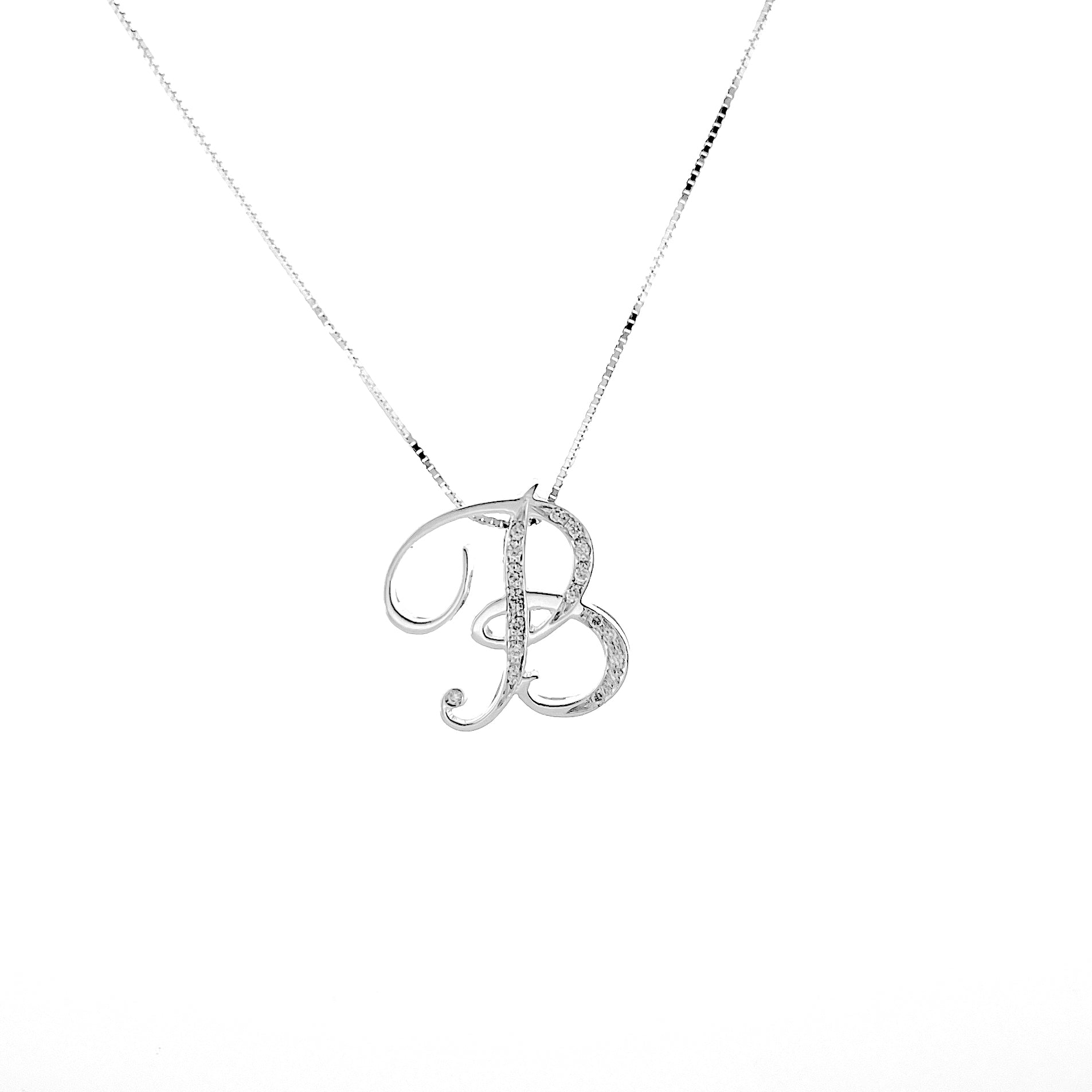 L' Alfabeto Brasile, Collana Lettera B Oro 18kt & Diamanti