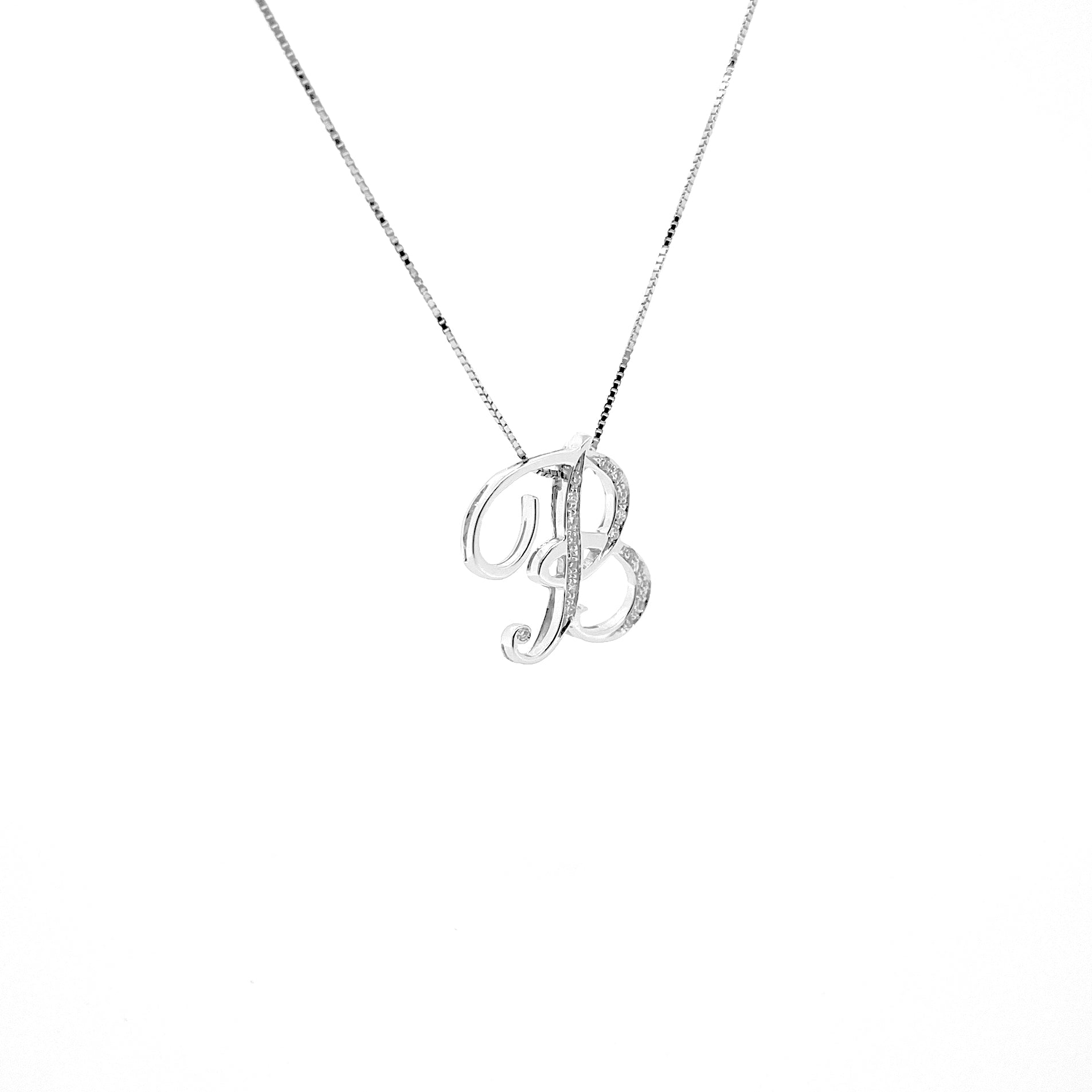 L' Alfabeto Brasile, Collana Lettera B Oro 18kt & Diamanti