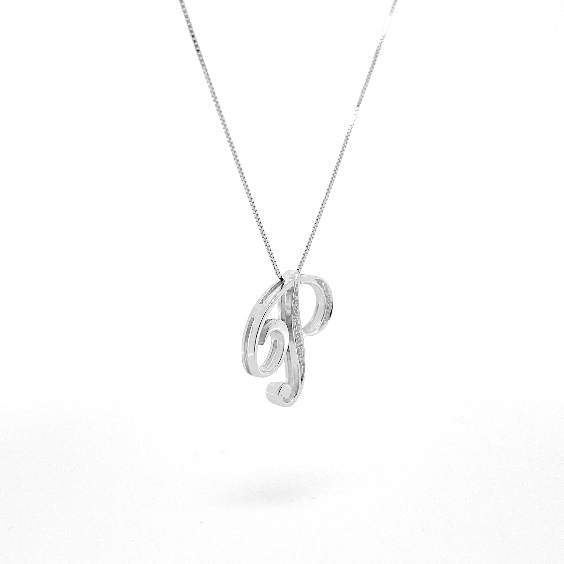 L' Alfabeto Brasile, Collana Lettera P In Oro 18kt & Diamanti