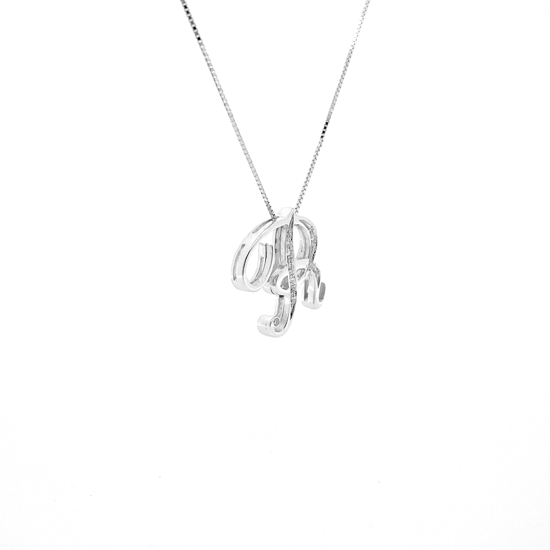 L' Alfabeto Brasile, Collana Lettera R In Oro 18kt & Diamanti