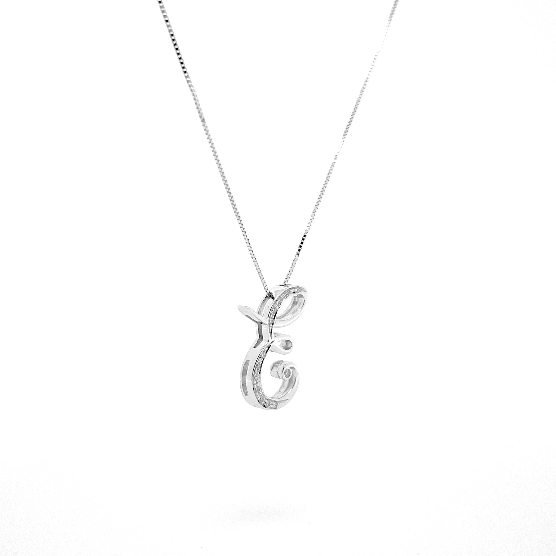 L' Alfabeto Brasile, Collana Lettera E In Oro 18kt & Diamanti