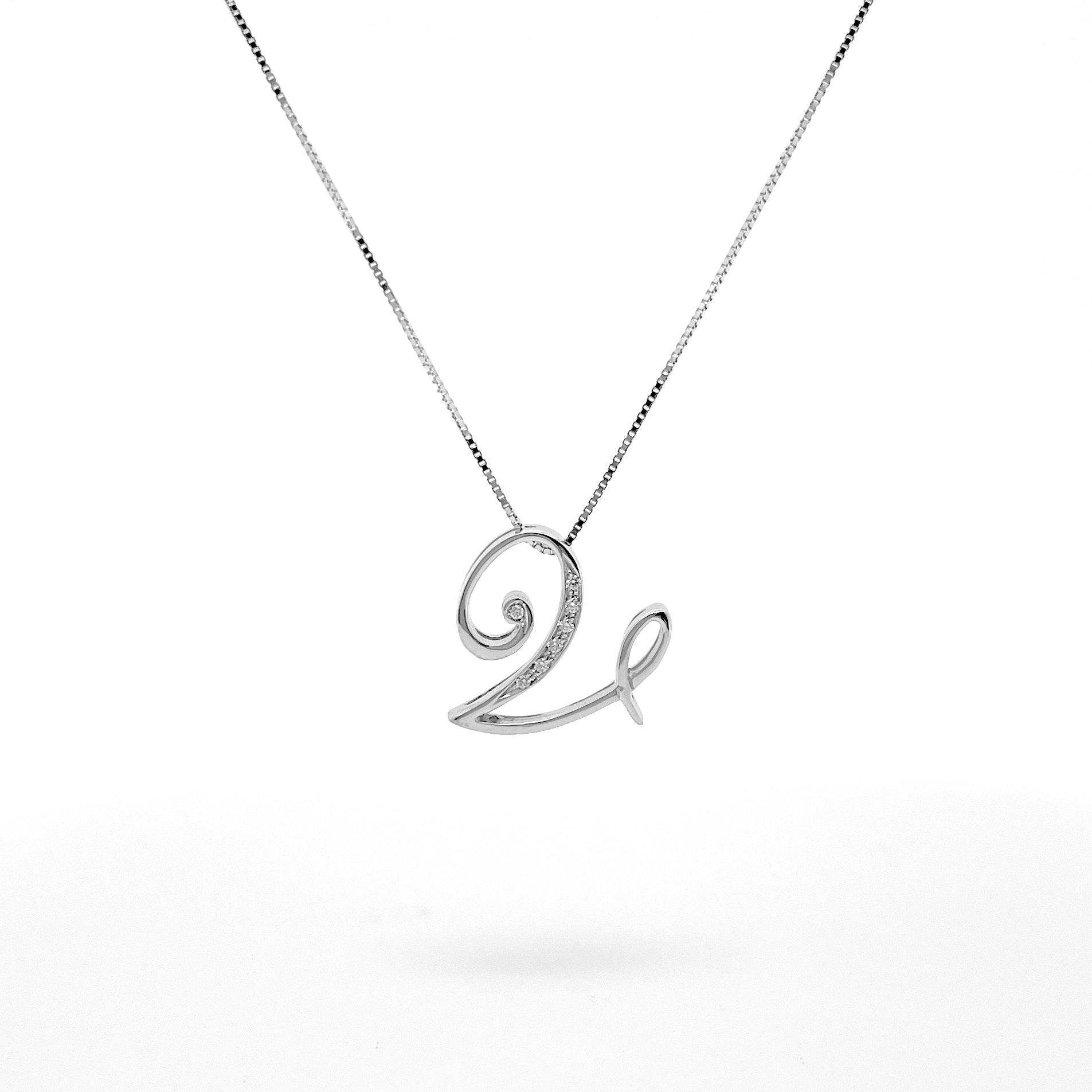 L' Alfabeto Brasile, Collana Lettera V In Oro 18kt & Diamanti