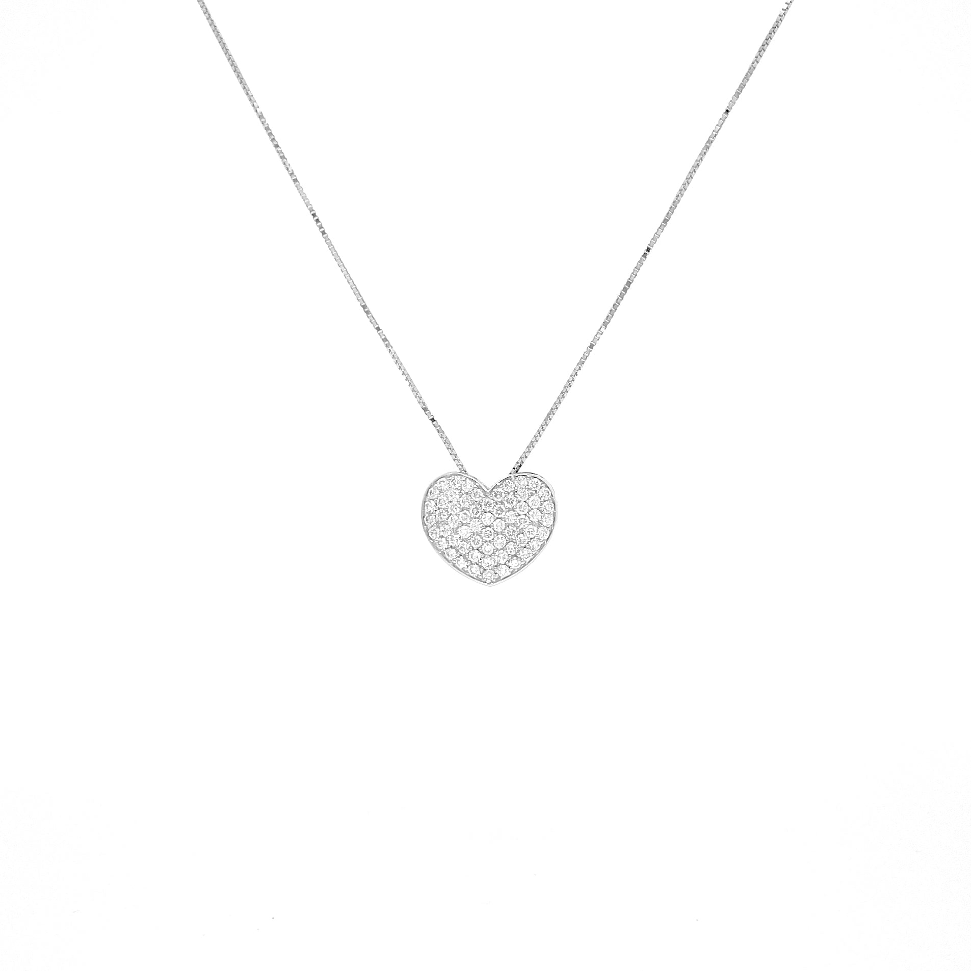 Collana Cuore Pavè In Oro 18kt & Diamanti