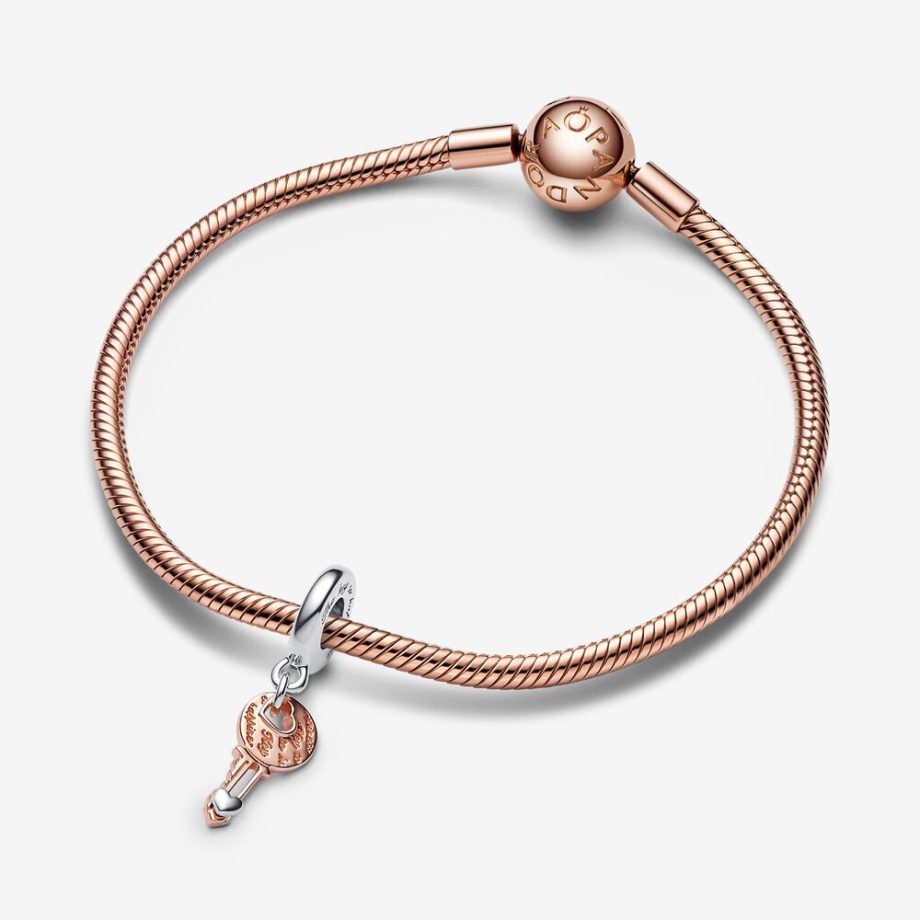 Charm Chiave Della Felicità con Cuore Scorrevole 782510C00