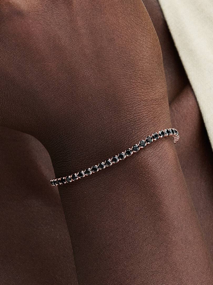 Bracciale Tennis Rosè & Pietre Nere.   581469C02