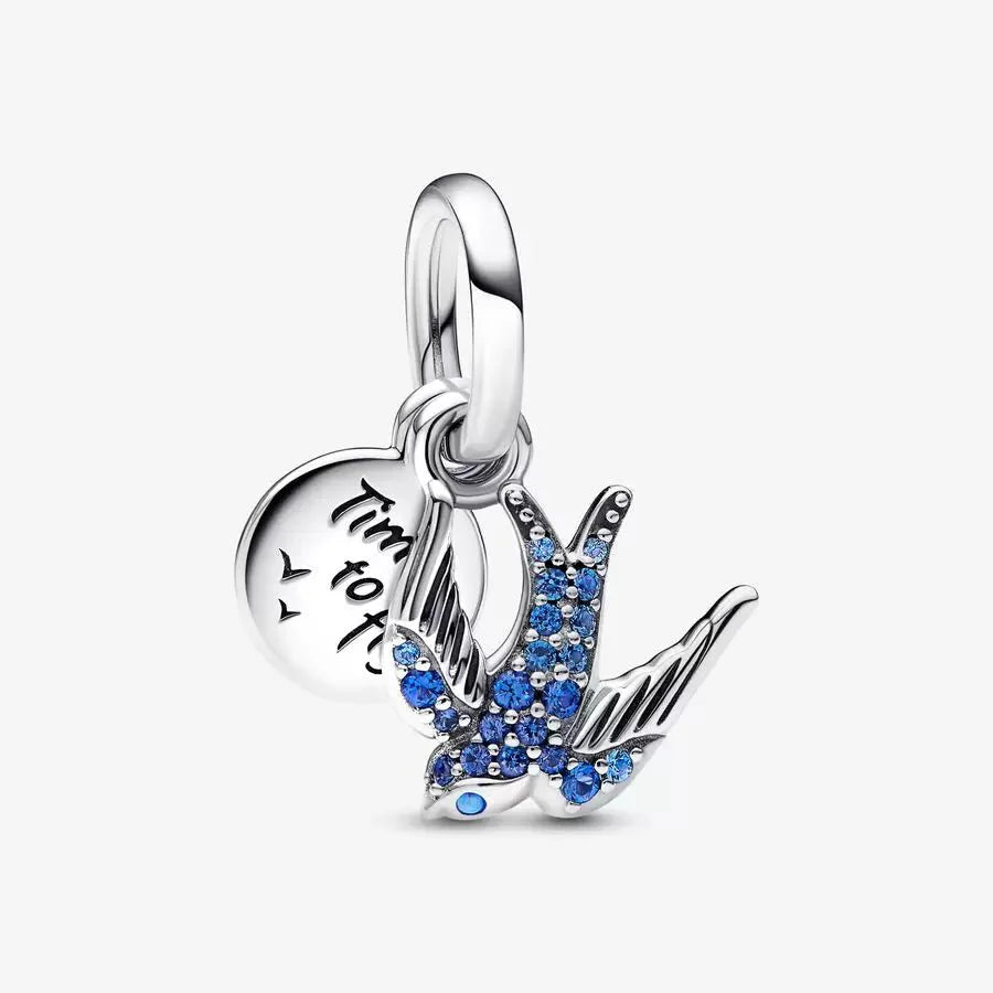 Charm Rondine Pietre Blu.    792570C01