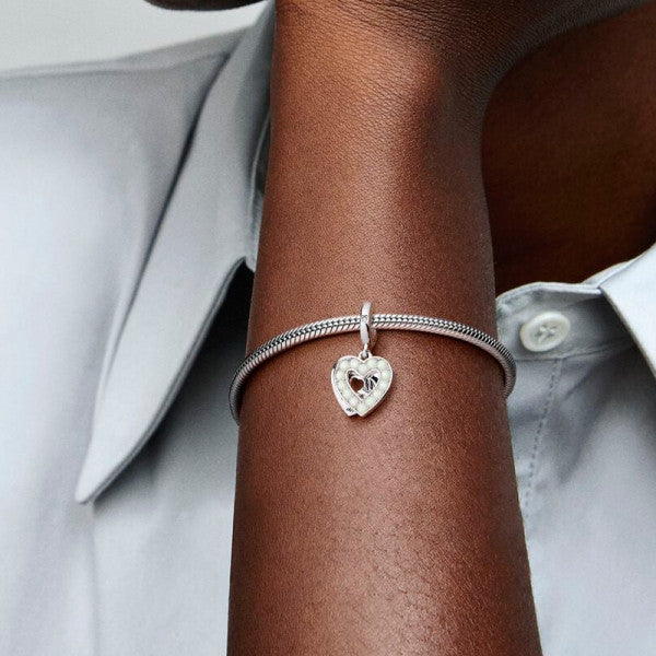 Charm Pendente Doppio Cuore con Perle Coltivate.   792649C01