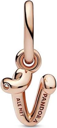 Charm Lettera V Rosè