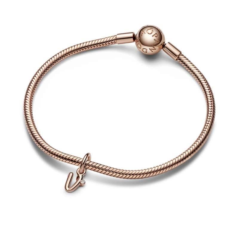 Charm Lettera V Rosè