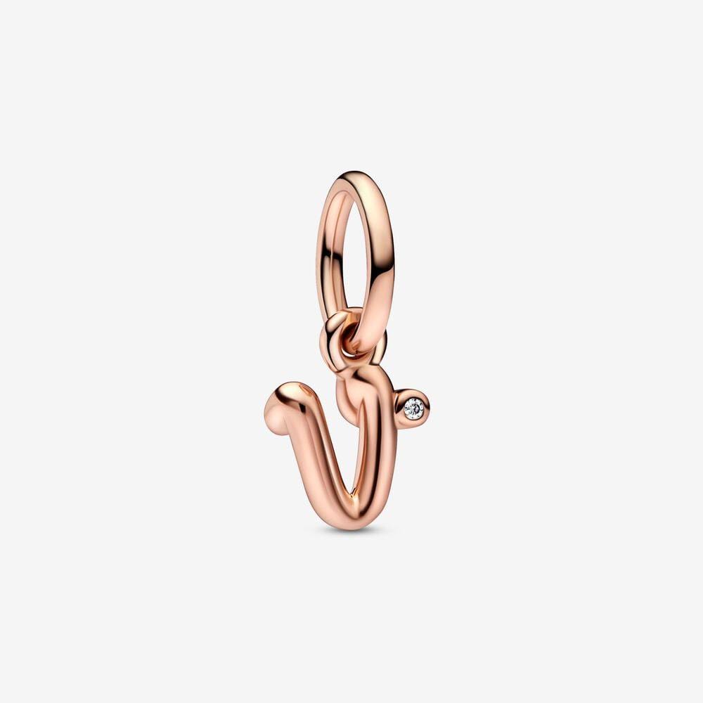 Charm Lettera V Rosè